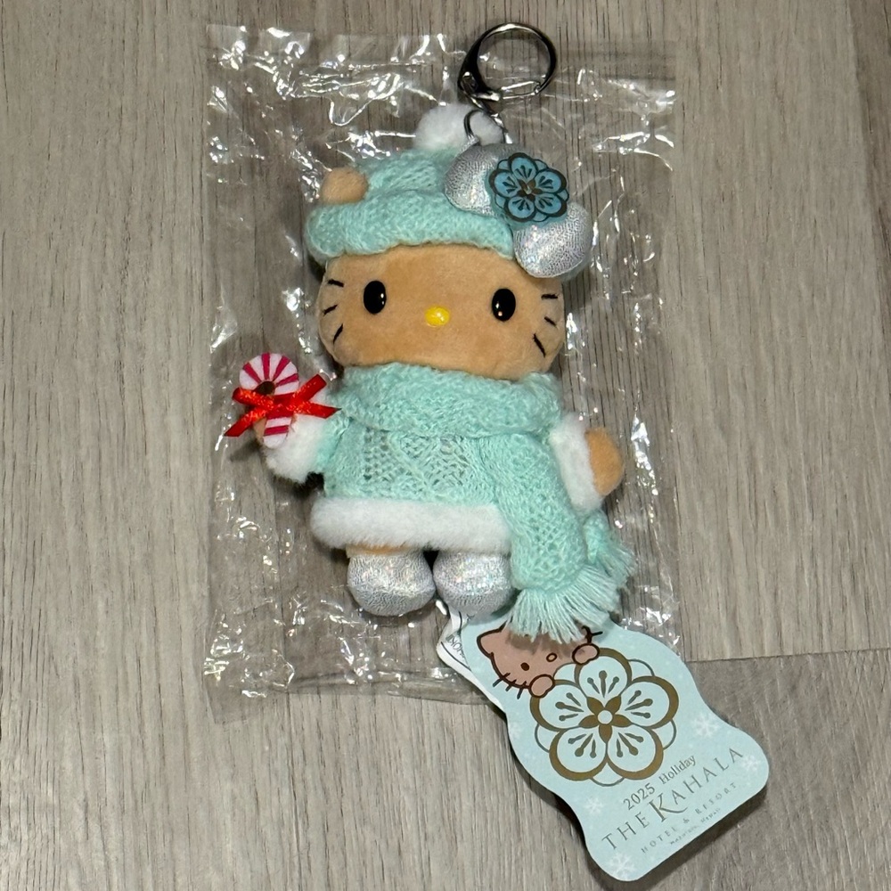 Hello Kitty Kahala Hotel Holiday Plush 4” Keychain